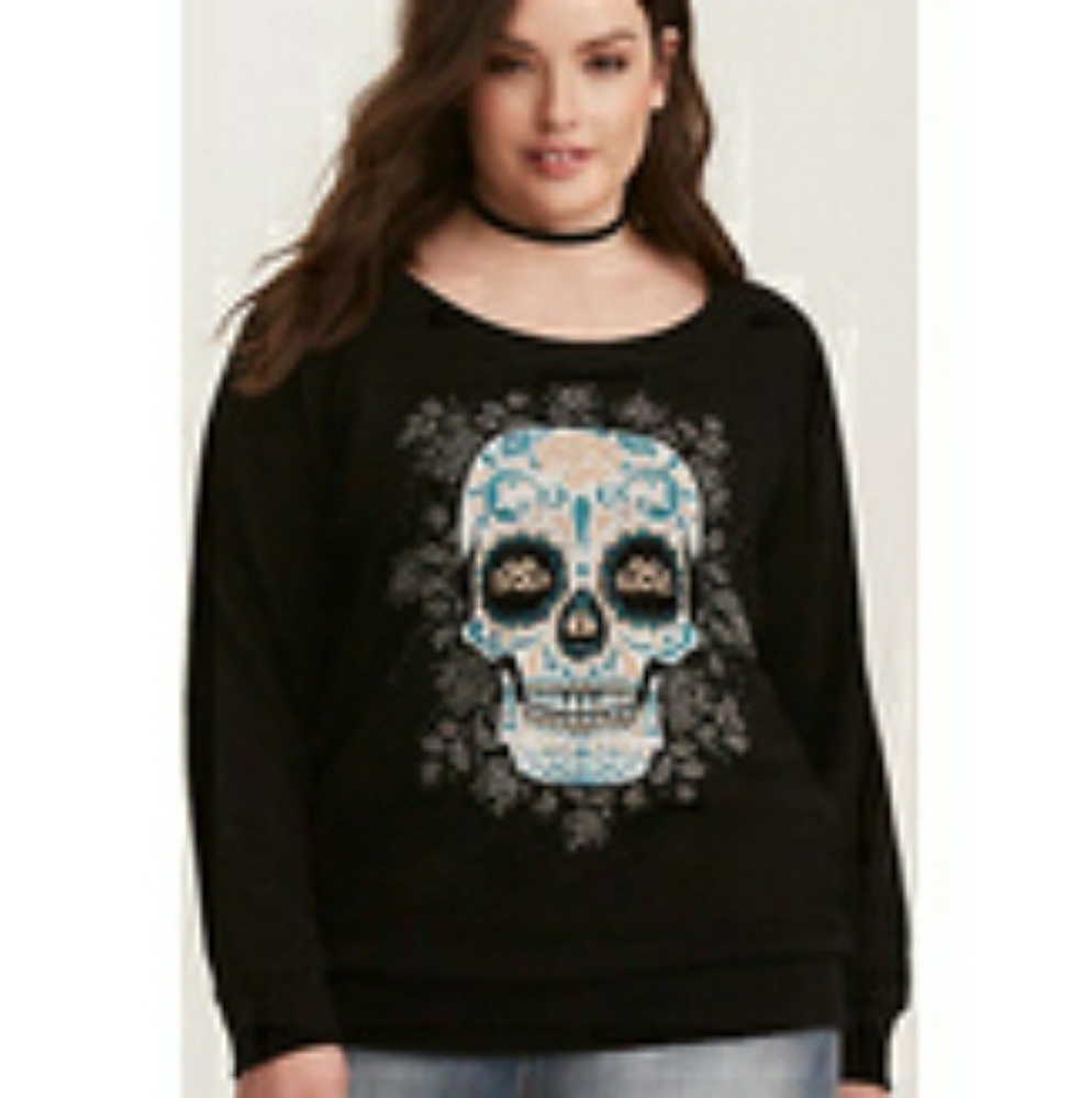 Torrid Skull Sweatshirt Black